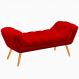 Recamier Calçadeira Casal 140cm Ayla Veludo Vermelho - Montanaris Decor