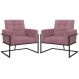 2 Poltronas com Base de Ferro Reforçada para Recepção MOBLAN decor