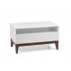 Mesa de Centro Retangular Fresh 1 Gaveta Branca e Imbuia