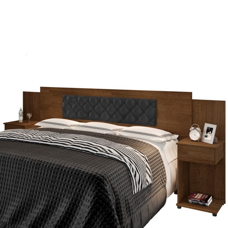 Cabeceira Regulável Box Marina Malbec Captonê Preto