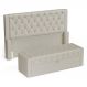 Cabeceira e Calçadeira Báu Casal Padrão Atena 140cm Capitonê Sintético Bege - Desk Design