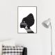 Quadro Cultura Africana Mulher Negra 43x30 Filete Marrom