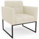 Poltrona Decorativa Base Industrial Preto Ana Linho Bege - Ibiza