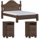 Cama Casal Classica 02 Mesas de Cabeceira Madeira Maciça Cafe Milani Store