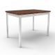 Mesa de Jantar Quadrada Riviera Cromada e Castanho 90 cm
