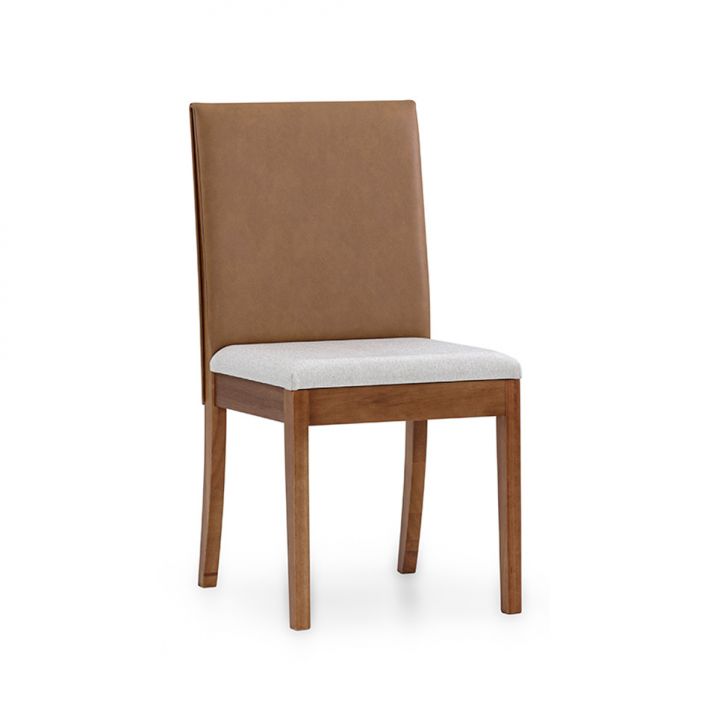 Cadeira Arizona Linho Cru e Caramelo