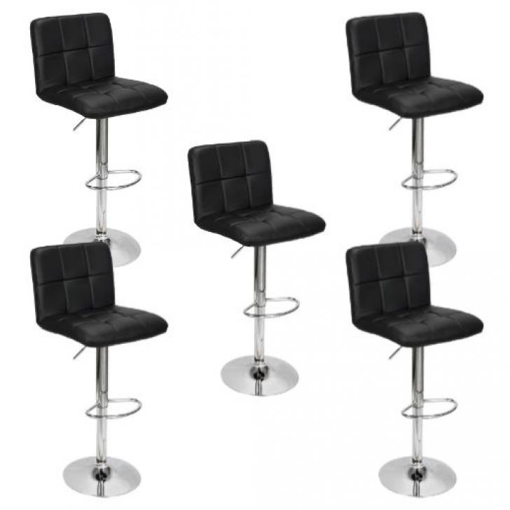 Kit 5 Banquetas Gomos para Cozinha Preta