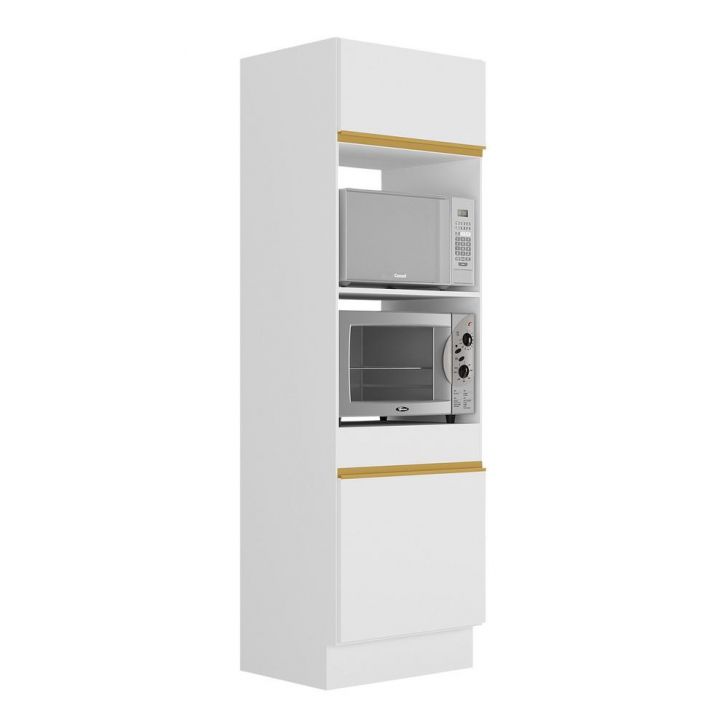 Paneleiro com Rodapé 2 Portas para Forno e Microondas Veneza GW Multimóveis MP2116 Branco