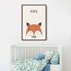Quadro Infantil Didático Raposa 43x30 Filete Marrom