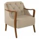 Poltrona Decorativa para Sala de Estar Capitonê Lapa M22 PU Bege - Mpozenato