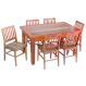 Conjunto Mesa de Jantar em Madeira Demolição 1,5m 6 Cadeiras Conforto com Pátina