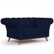 Sofá 2 Lugares Para Sala de Estar Império 150 cm D02 Veludo Azul Marinho C-287 - Lyam Decor