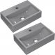 Kit 02 Cubas de Apoio Retangular Para Banheiro Lavabo C01 Q450 Cinza - Lyam Decor