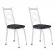 Kit 2 Cadeiras de Cozinha Delaware Estampado Mosaico Silver Pés de Ferro Branco - Pallazio