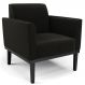 Poltrona Decorativa Base Madeira Preto Maressa Suede Preto - Ibiza