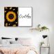 Quadro Girassol Frase Gratidão 142x100 2-100x70 Filete Marrom