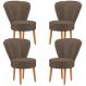 Jogo 4 Poltronas Resistente para Recepção Decor Moderna Tecido Veludo MOBLAN decor