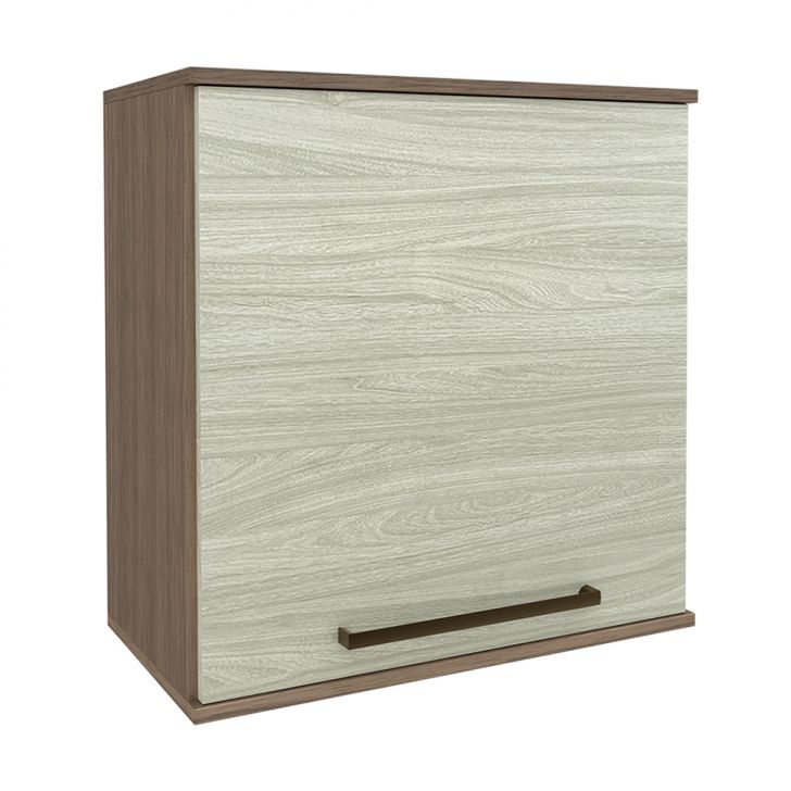 Armário Aéreo Evolution 1 PT Tannat e Legno Crema 61 cm