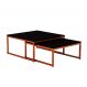 Mesa de Centro Quadrada Catarina Wood Cobre e Preta
