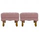 Kit 2 Puff Decorativo Retangular Para Sala Quarto Penteadeira Duque Luxo Bouclé Capitonê Rosê