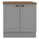 Balcao com Tampo Para Cooktop 2P 80 cm Americana Cinza Nature Henn