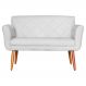 Namoradeira Decorativa Isabela Pés Palito Suede Branco - DS Estofados