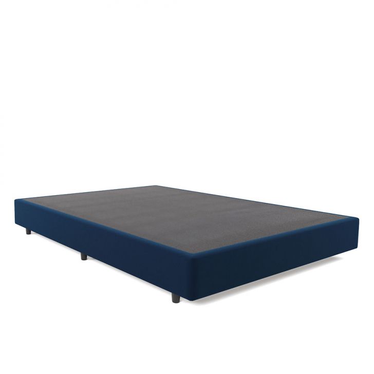 Base Para Cama Box Casal Desmontável Torvi (35x138x188) Suede Azul Marinho