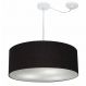 Pendente Cilíndrico Com Desvio Md-4266 Cúpula em Tecido 60x21cm Preto - Bivolt
