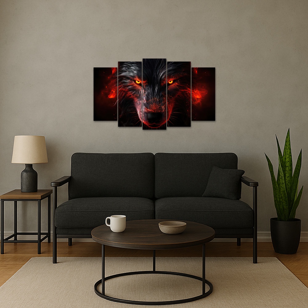Kit Quadro Decorativo Animais Para Sala de Estar 108x60cm A205 - Pallazio