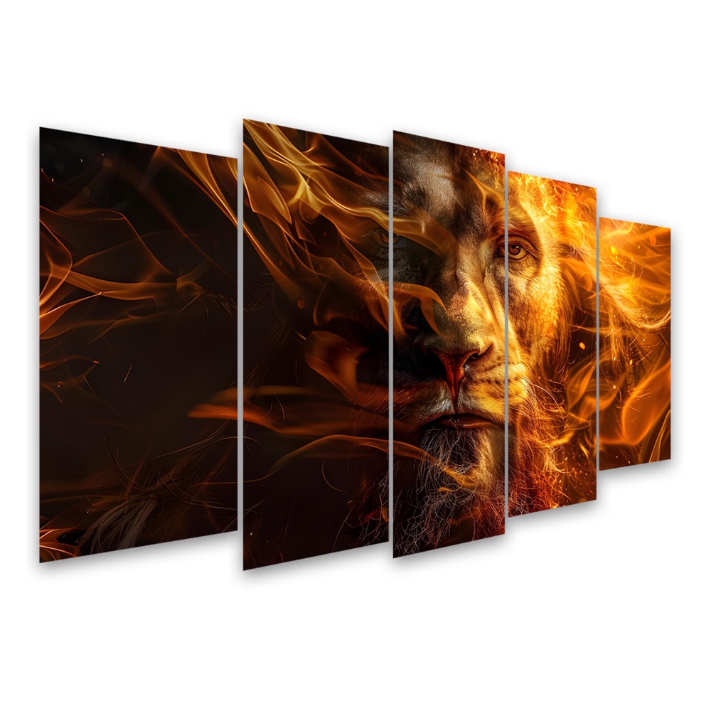 Kit Quadro Decorativo Animais Para Sala de Estar 128x72cm A115 - Pallazio