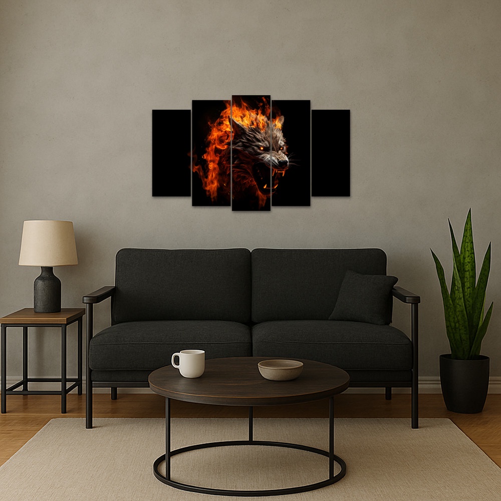 Kit Quadro Decorativo Animais Para Sala de Estar 128x72cm A199 - Pallazio