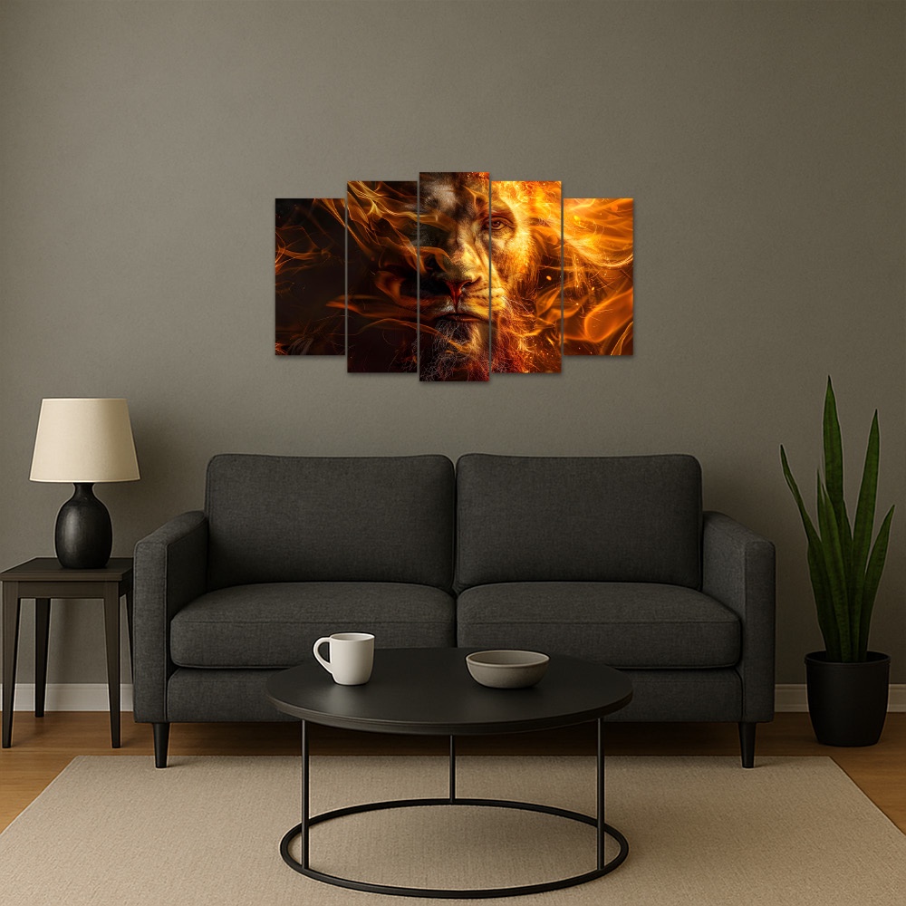 Kit Quadro Decorativo Animais Para Sala de Estar 158x90cm A115 - Pallazio
