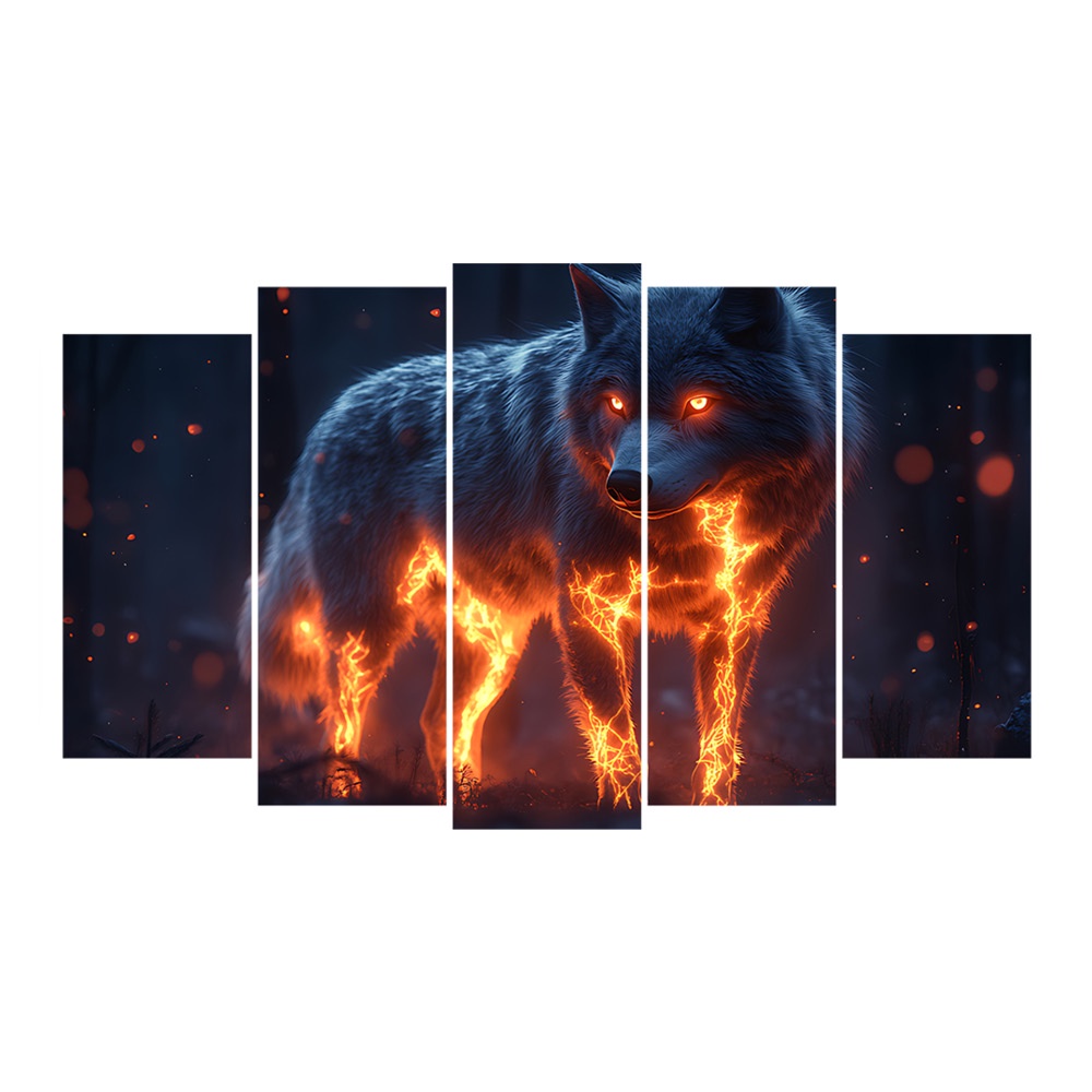 Kit Quadro Decorativo Animais Para Sala de Estar 158x90cm A133 - Pallazio