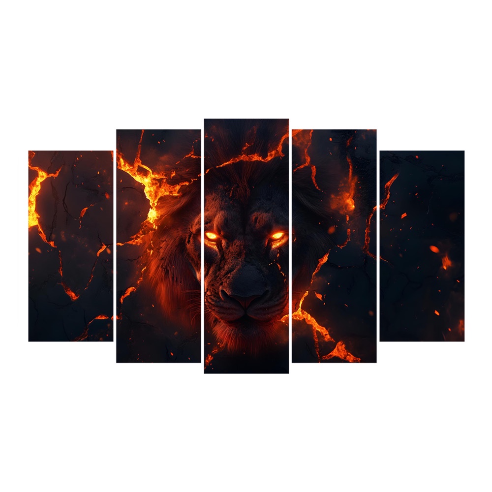 Kit Quadro Decorativo Animais Para Sala de Estar 158x90cm A61 - Pallazio