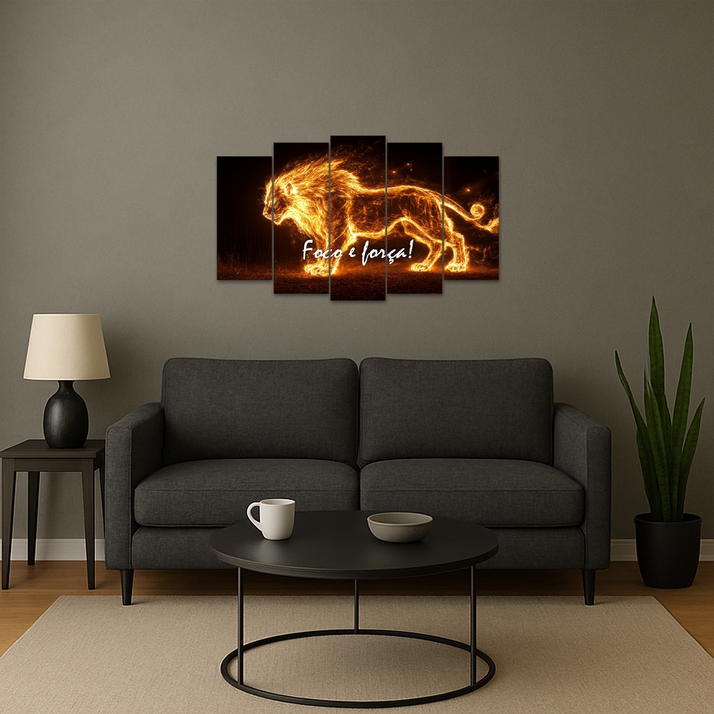 Kit Quadro Decorativo Animais Para Sala de Estar 73x39cm A121 - Pallazio