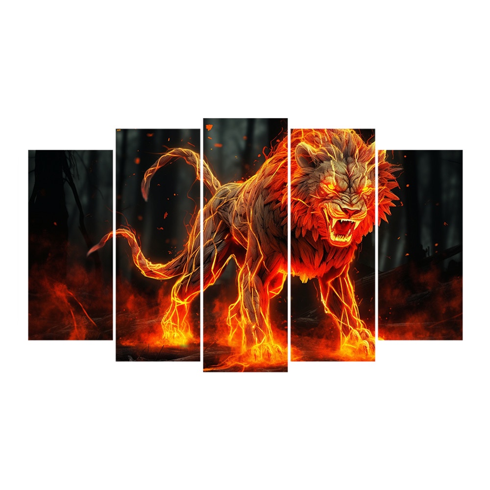 Kit Quadro Decorativo Animais Para Sala de Estar 73x39cm A157 - Pallazio