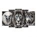 Kit Quadro Decorativo Animais Para Sala de Estar 88x48cm A1 - Pallazio