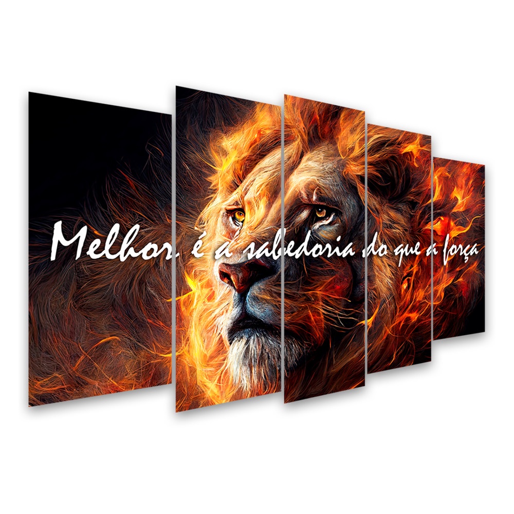 Kit Quadro Decorativo Animais Para Sala de Estar 88x48cm A109 - Pallazio