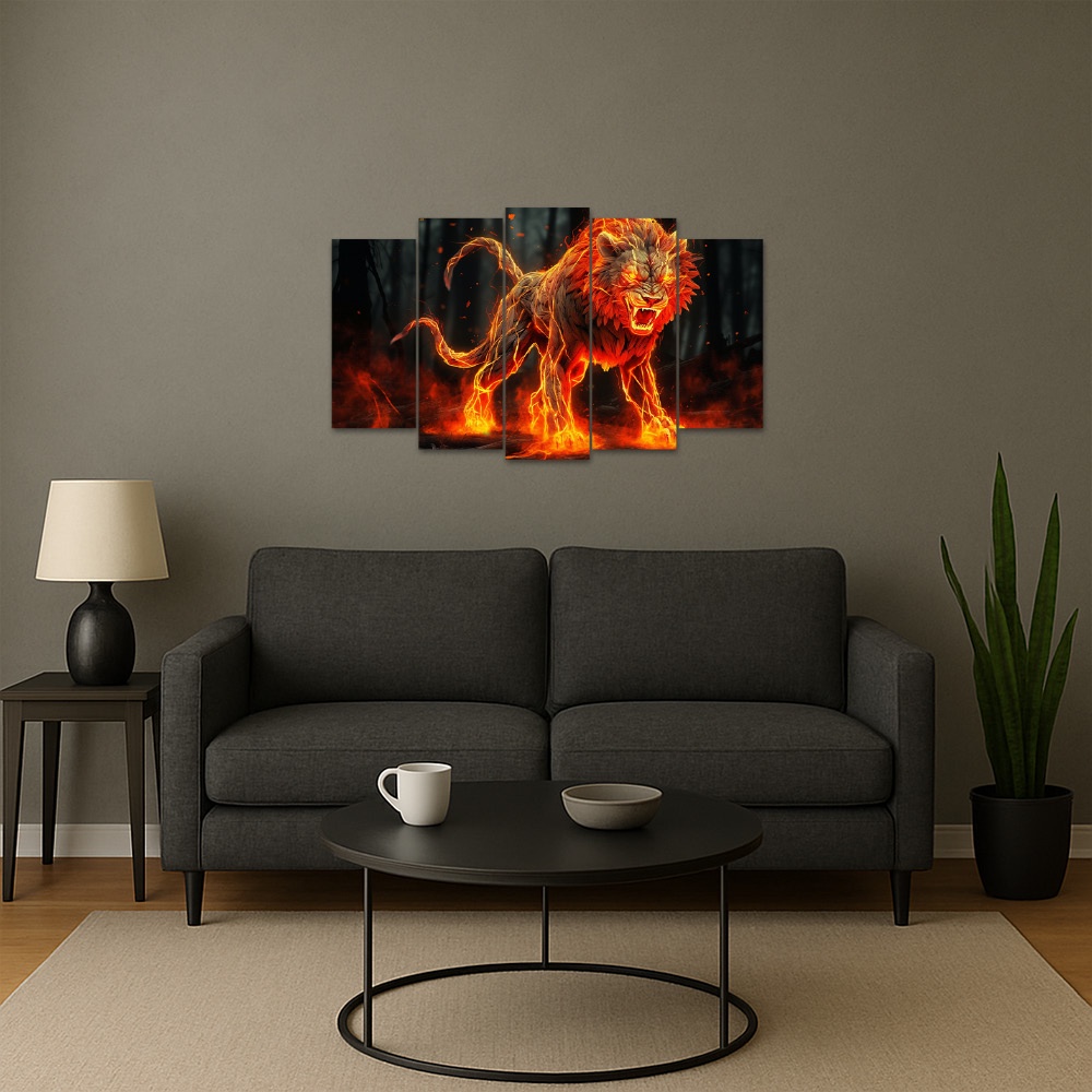 Kit Quadro Decorativo Animais Para Sala de Estar 88x48cm A157 - Pallazio