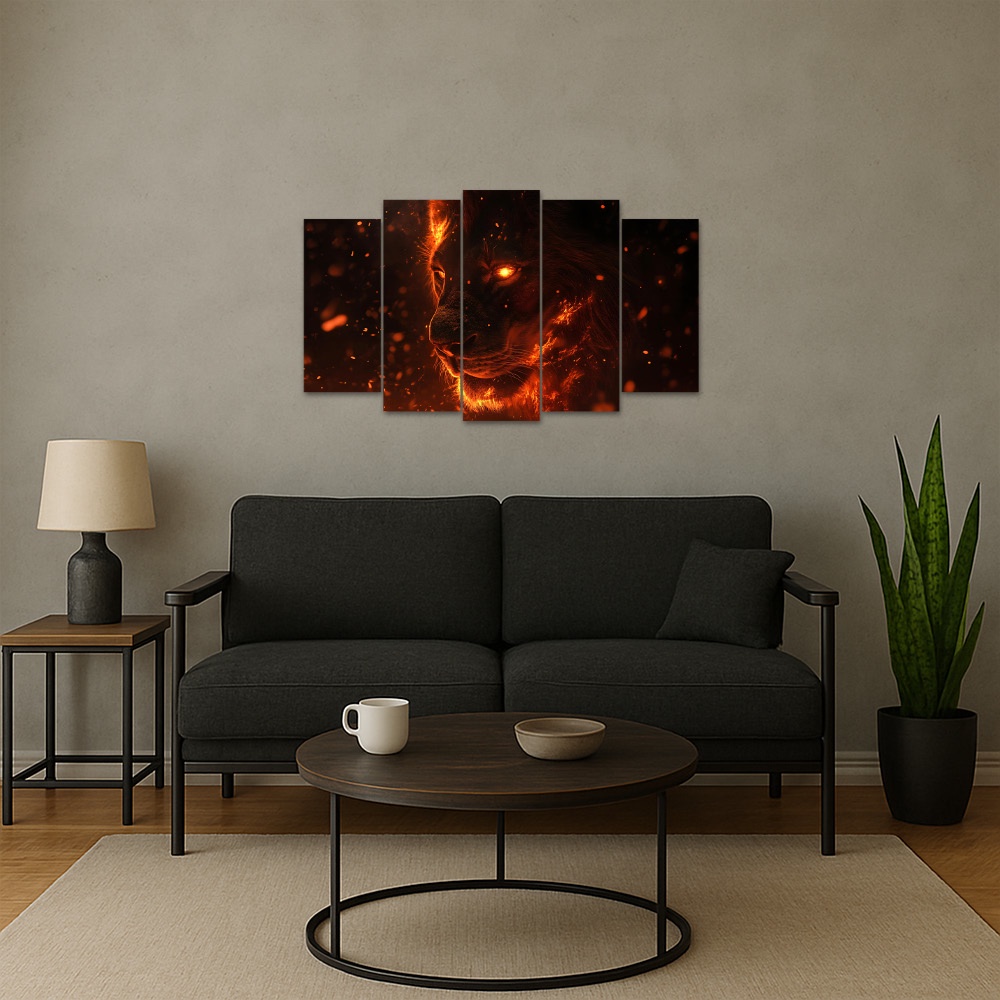Kit Quadro Decorativo Animais Para Sala de Estar 88x48cm A67 - Pallazio