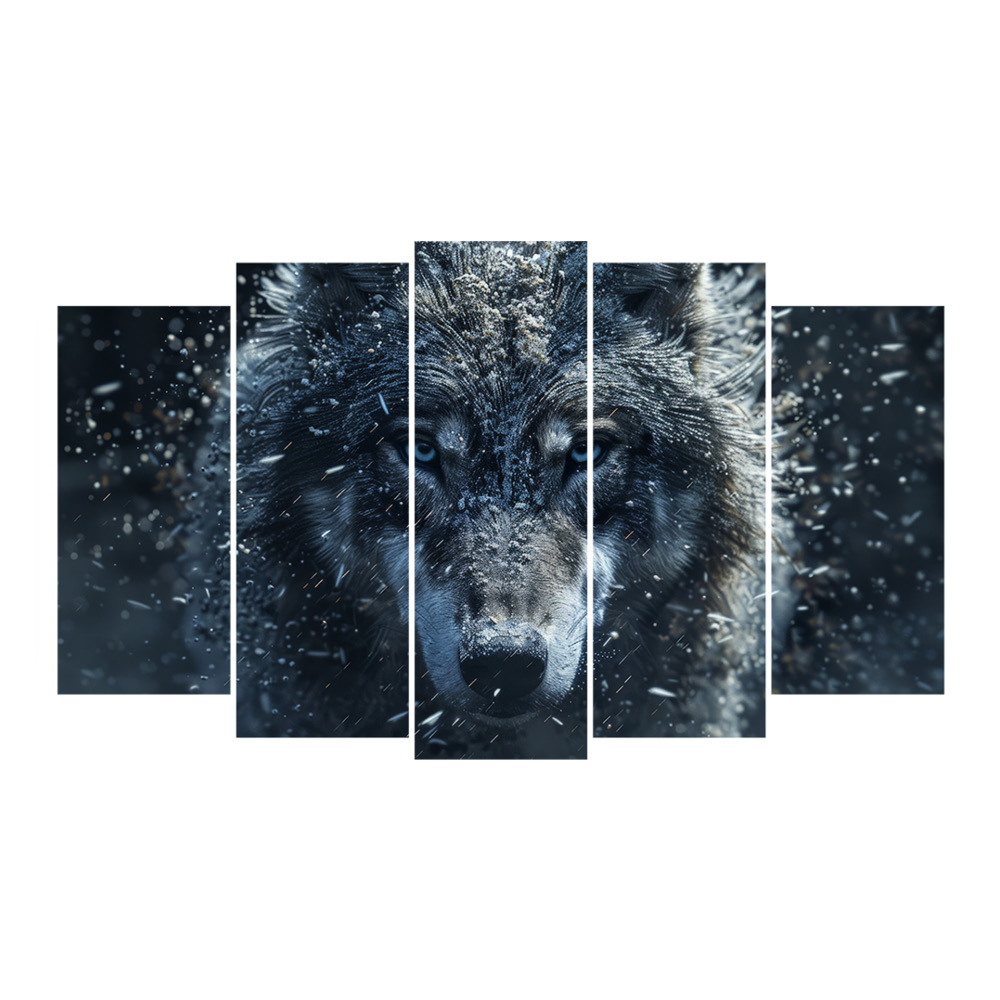 Kit Quadro Decorativo Animais V2 Para Sala de Estar 108x60cm - Pallazio