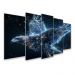 Kit Quadro Decorativo Animais V2 Para Sala de Estar 108x60cm A43 - Pallazio
