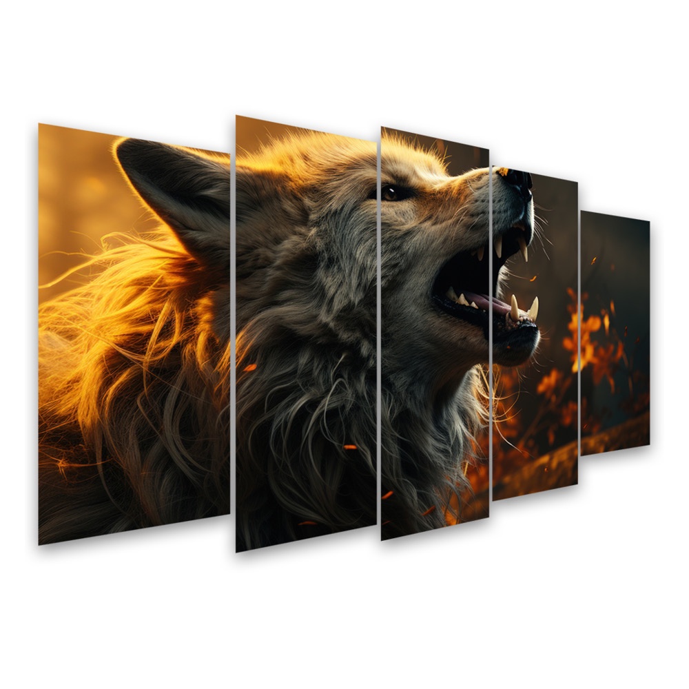 Kit Quadro Decorativo Animais V2 Para Sala de Estar 108x60cm A97 - Pallazio