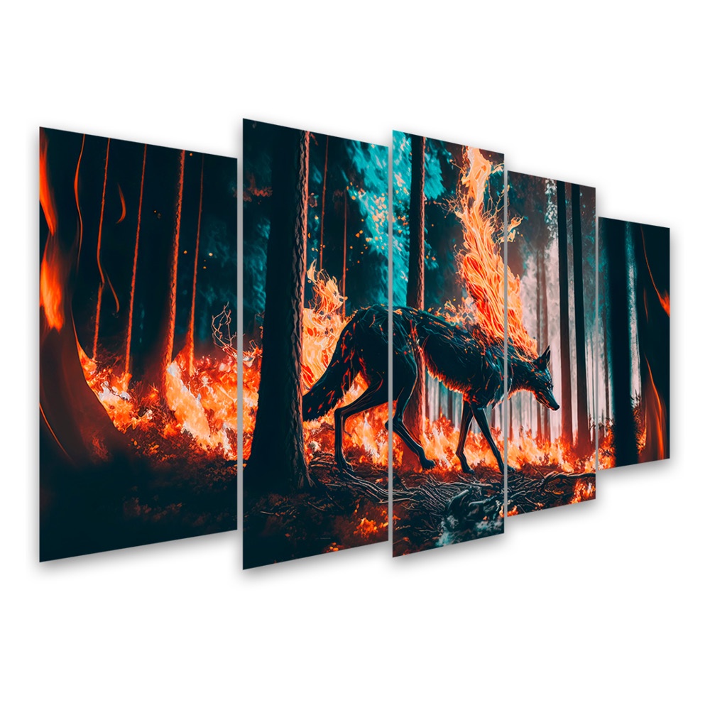 Kit Quadro Decorativo Animais V2 Para Sala de Estar 128x72cm A13 - Pallazio