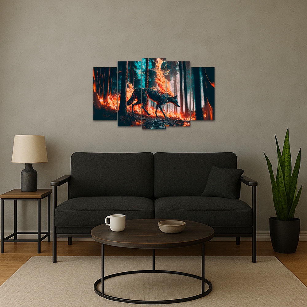 Kit Quadro Decorativo Animais V2 Para Sala de Estar 128x72cm A13 - Pallazio