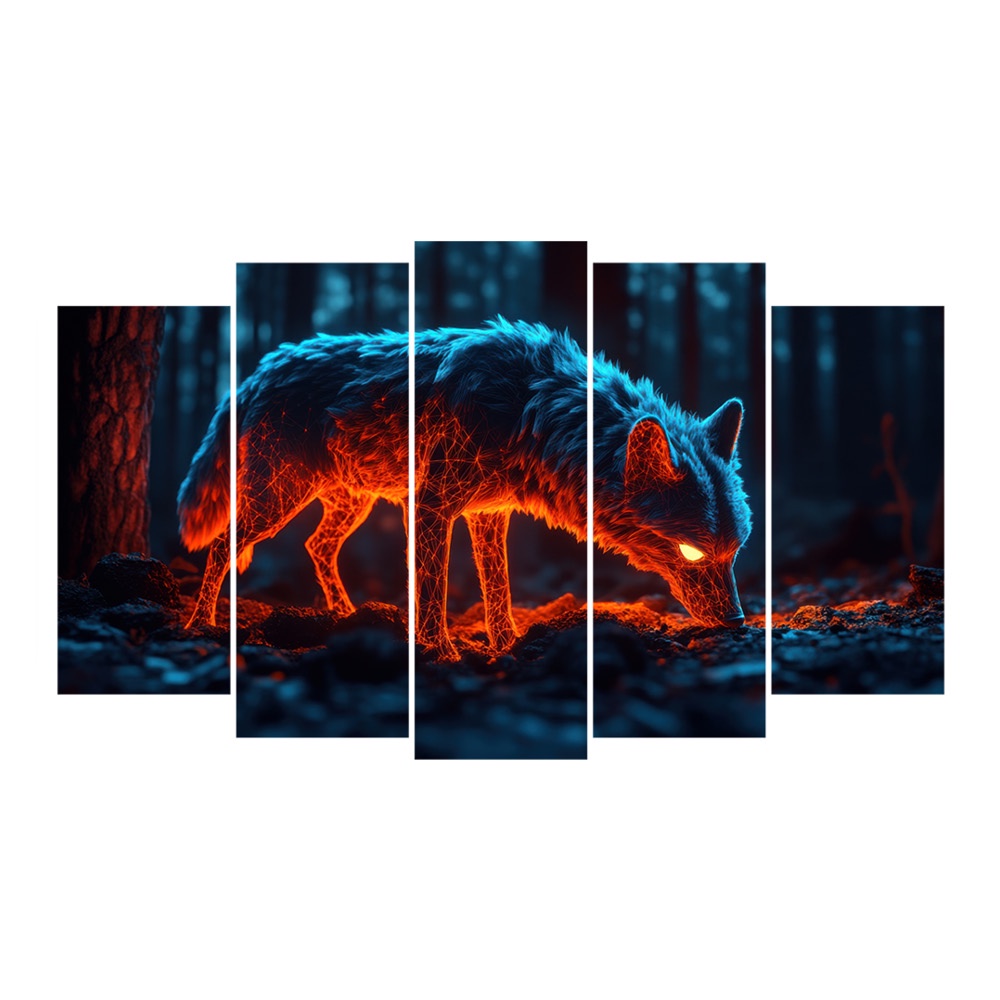 Kit Quadro Decorativo Animais V2 Para Sala de Estar 128x72cm A79 - Pallazio