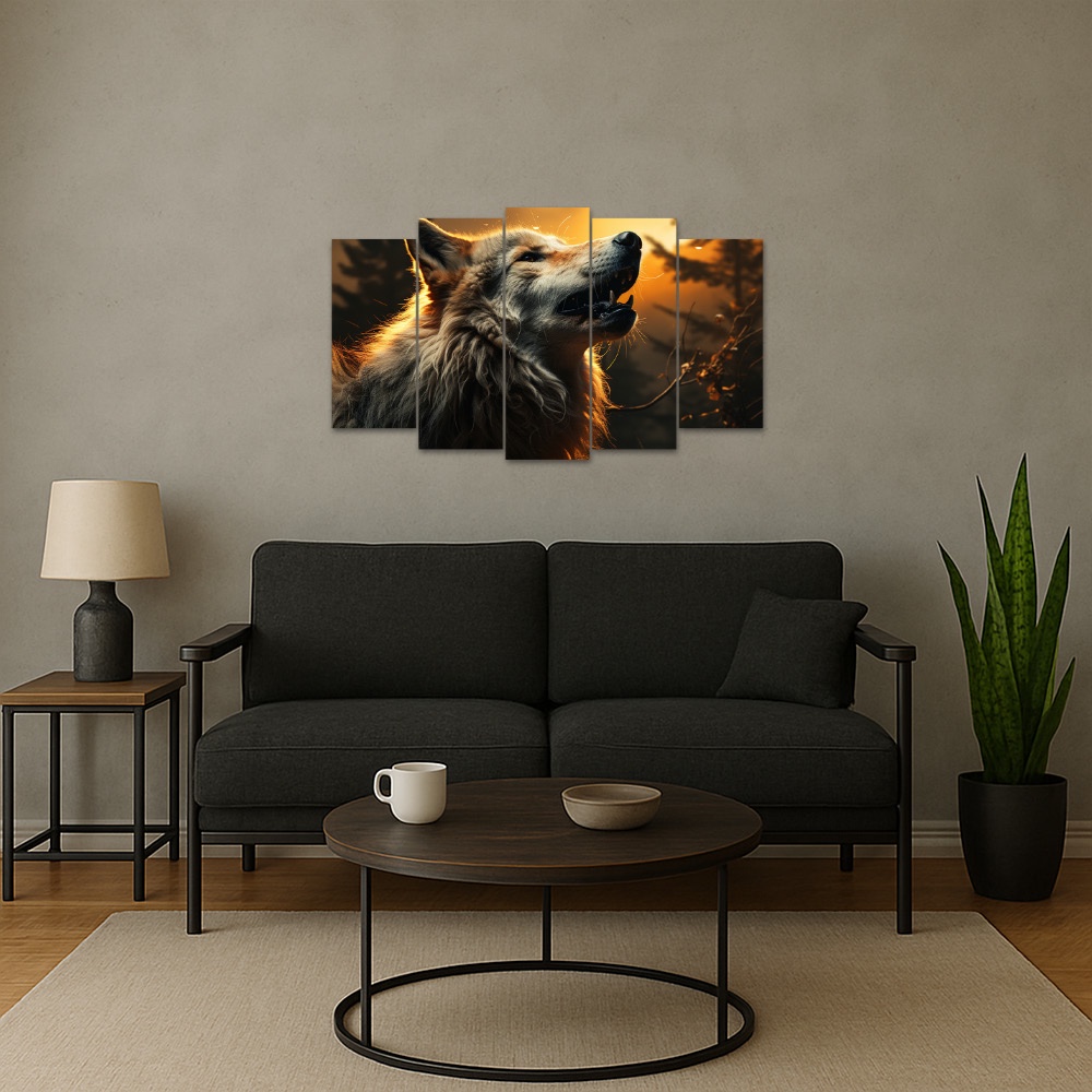 Kit Quadro Decorativo Animais V2 Para Sala de Estar 78x42cm A91 - Pallazio