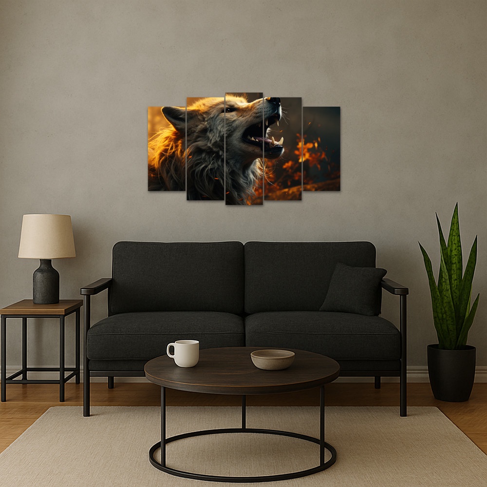 Kit Quadro Decorativo Animais V2 Para Sala de Estar 78x42cm A97 - Pallazio