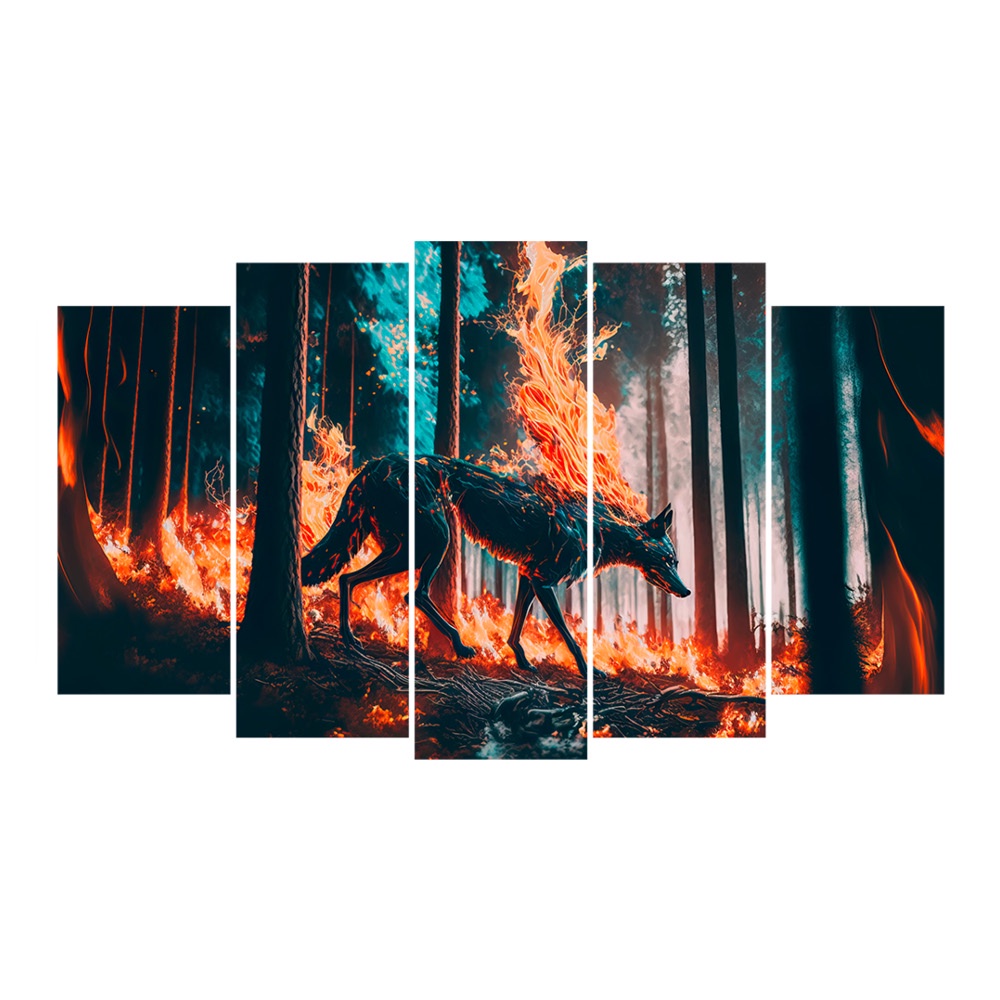 Kit Quadro Decorativo Animais V2 Para Sala de Estar 88x48cm A13 - Pallazio