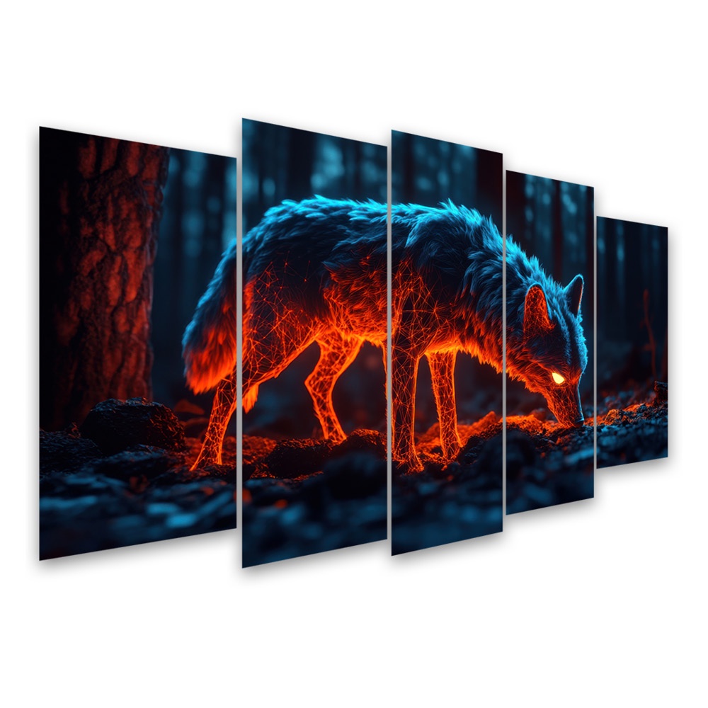Kit Quadro Decorativo Animais V2 Para Sala de Estar 88x48cm A79 - Pallazio